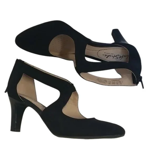 LifeStride Black Pointed-Toe Mary Jane Heels | size 7.5 - Picture 2 of 8